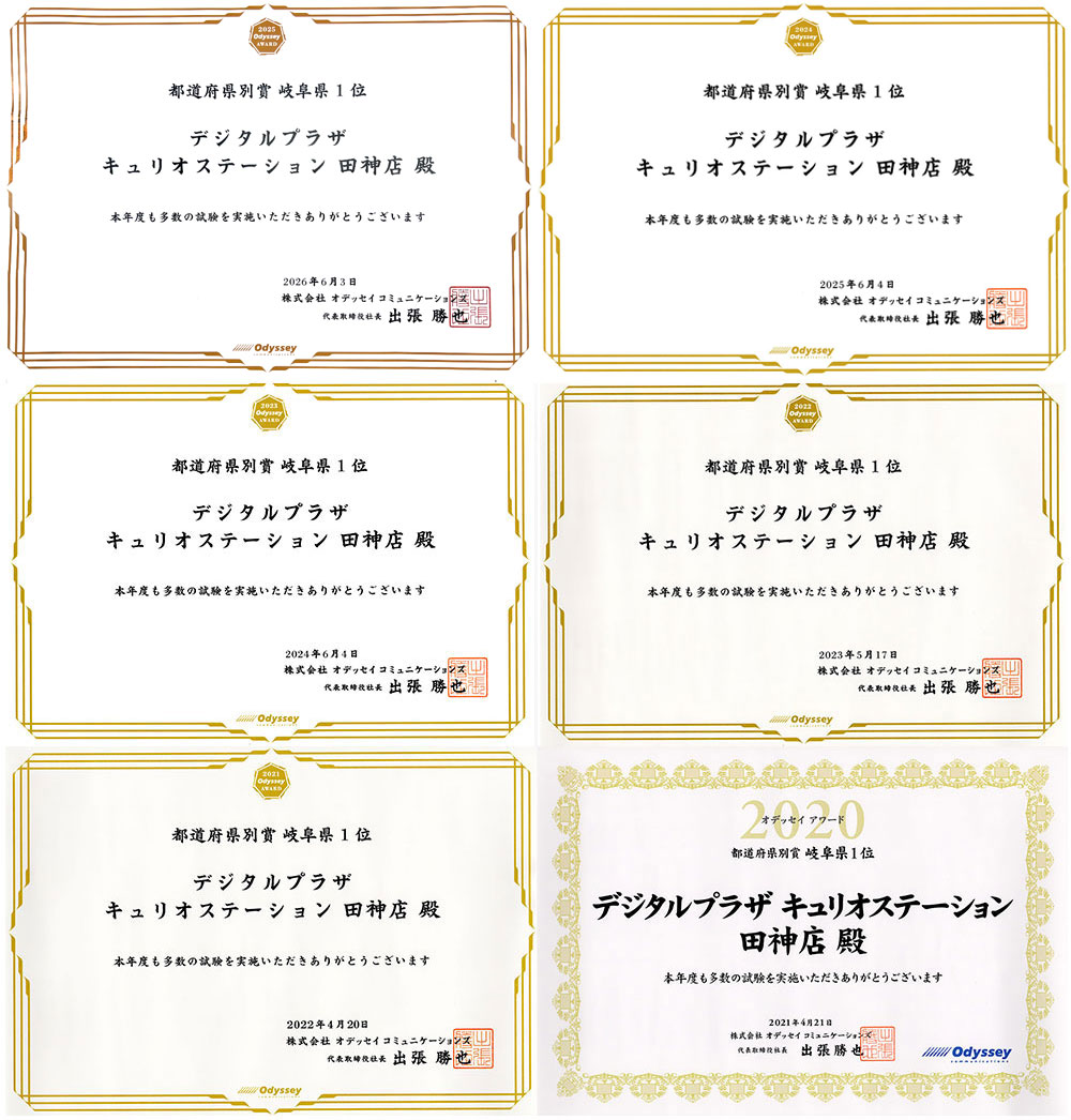 【6年連続受賞】オデッセイアワード2020~2025年度「都道府県別賞(岐阜県1位)」を受賞しました。